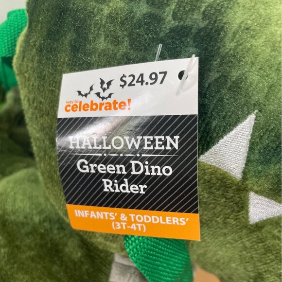 Halloween Costume Green Dino Rider Toddler Costume 3T-4T One Pc Step-In w Straps - Picture 7 of 8